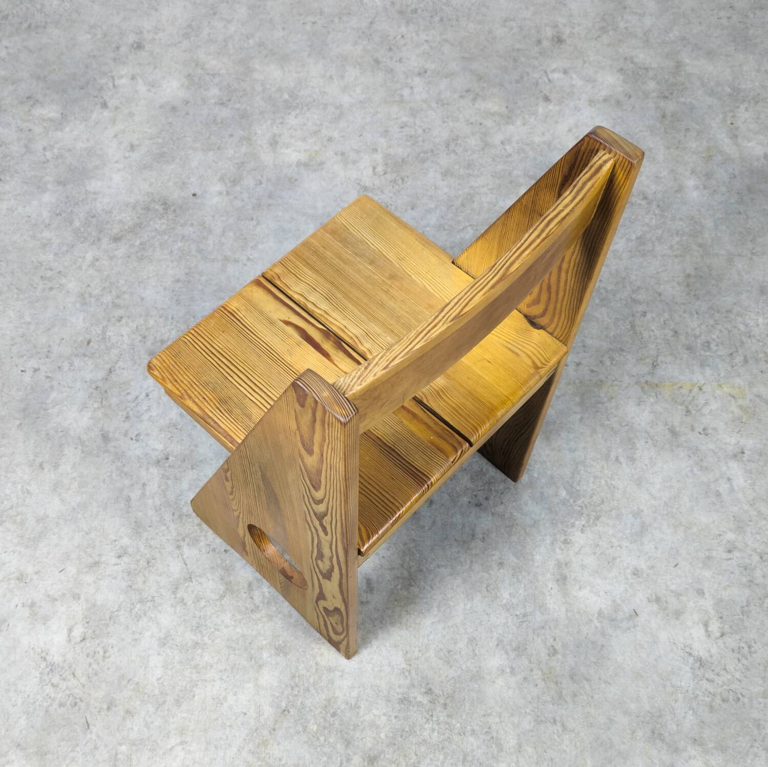Solid pine sculptural chair by Gilbert Marklund for Furusnickarn
