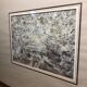 Painting j. garelli winter landscape 01/86 under glass + wood frame