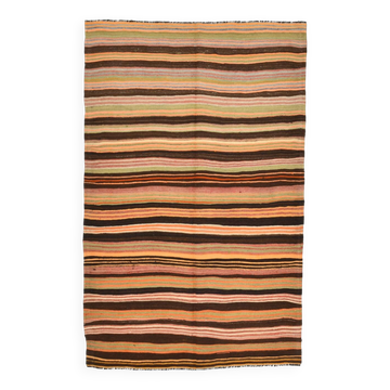4x7 Rug For Farmhouse Room Vintage Kilim Rug, 139x215Cm