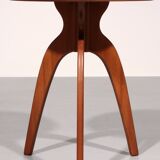 Italian Craftsmanship Round Walnut Side Table from the 60s