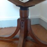 Swivel desk in walnut and rattan