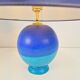 Lampes de table sphériques en céramique bleue vintage, années 1970, ensemble de 2