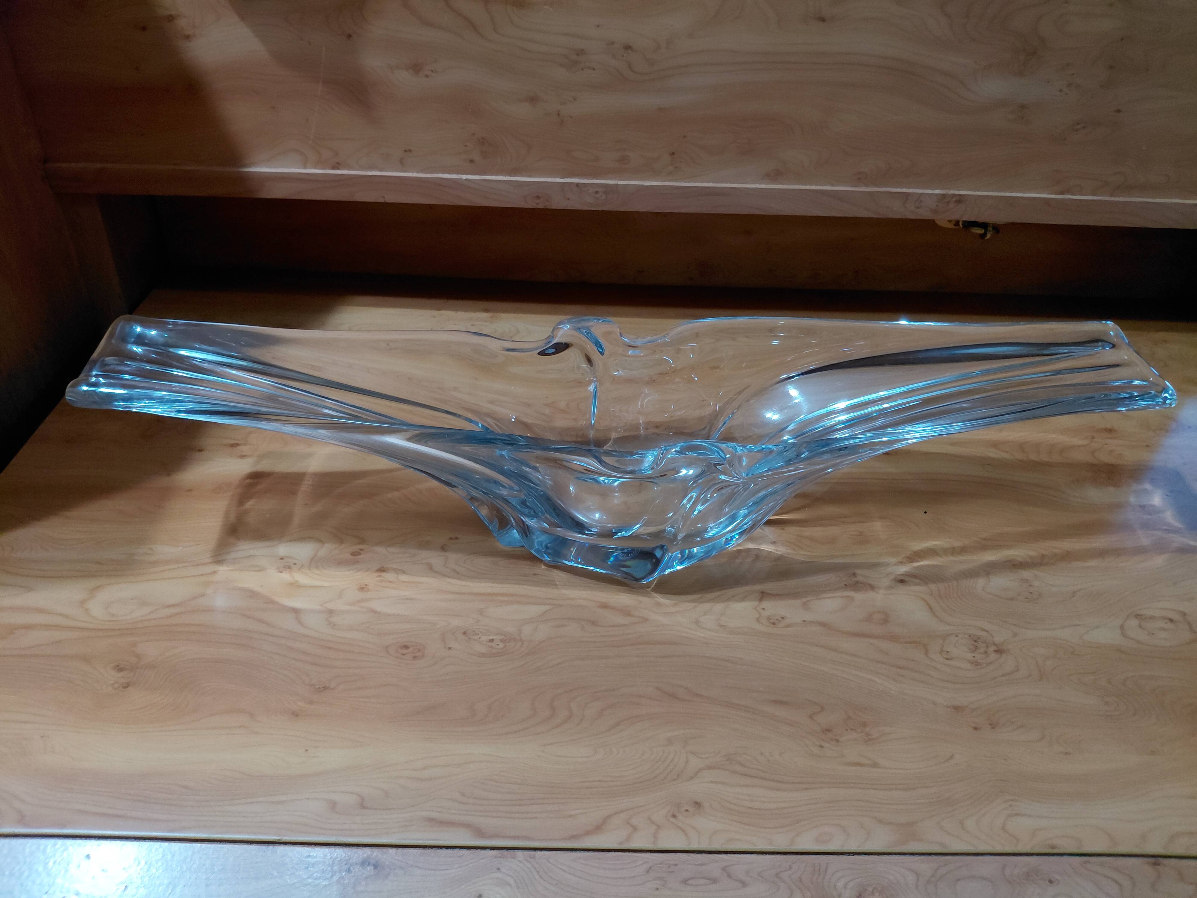 Crystal plate/sculpture "Cristallerie Lorraine" from the 60s/70s.