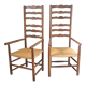 Pair of straw armchairs early twentieth vintage