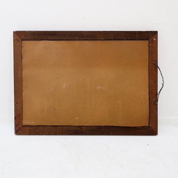 Miroir avec cadre en verre coloré attribué à Fontana Arte, Italie, vers 1950