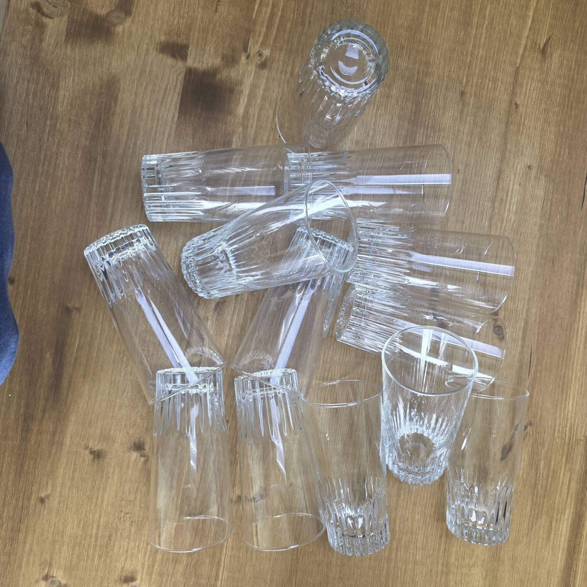 10 large vintage striped glasses