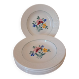 Digoin and Sarreguemines soup plates, vintage Fabiola model