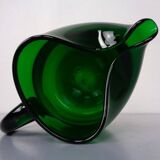 Italian green glass decanter and tumbler, 1960s, set of 7.
