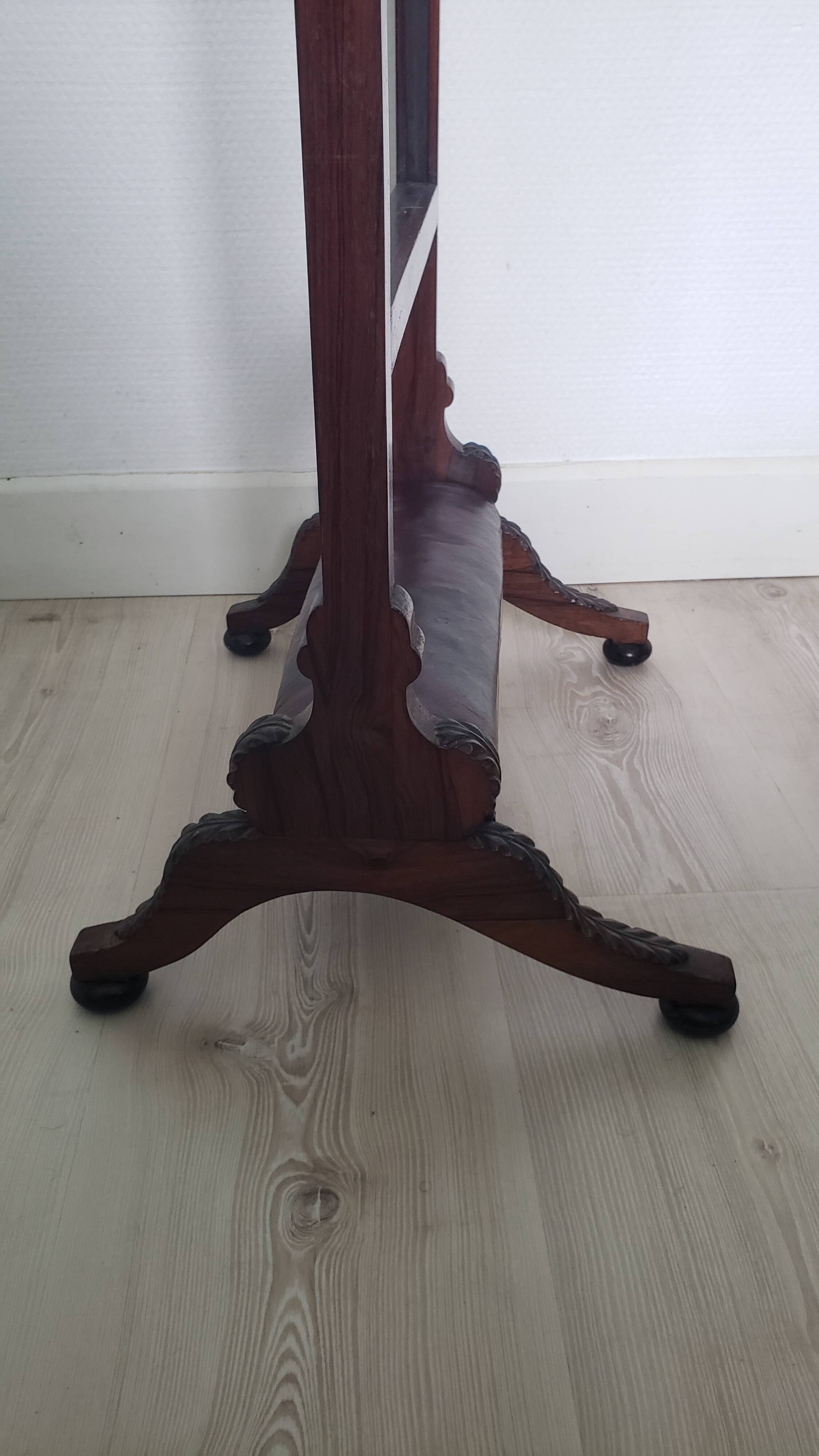 Fireplace or heat screen with leather footrest 13th-14th century