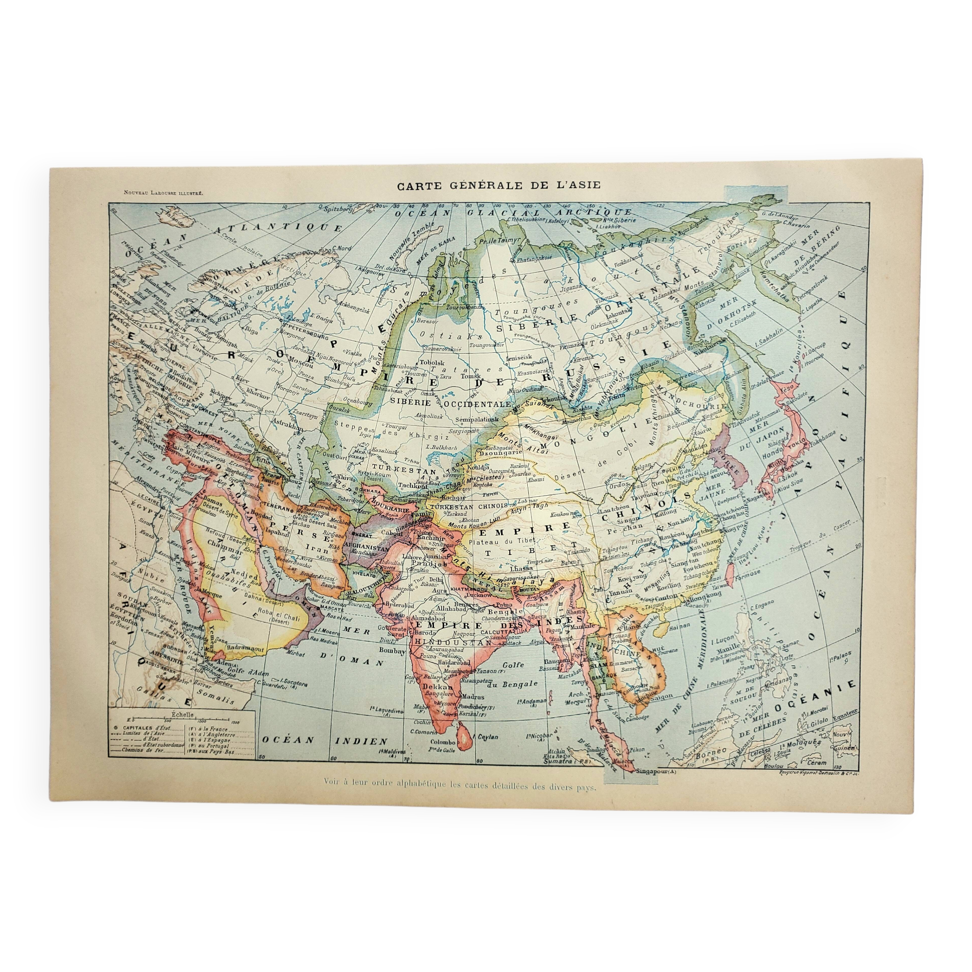 Antique engraving 1898, Austro-Hungarian Empire, map • Lithograph, original illustration