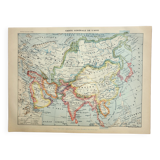 Gravure ancienne 1898, Empire d'Autriche-Hongrie, carte • Lithographie, illustration originale