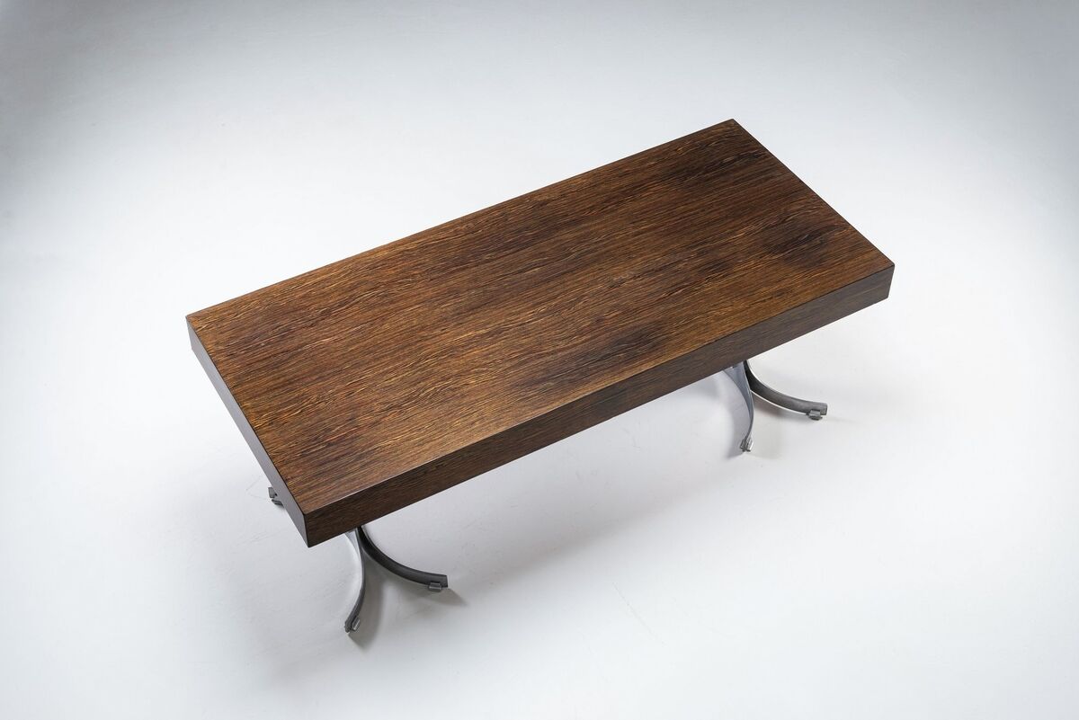 Trau Arredamenti Metallici S.P.A. large desk rosewood Italy 1960