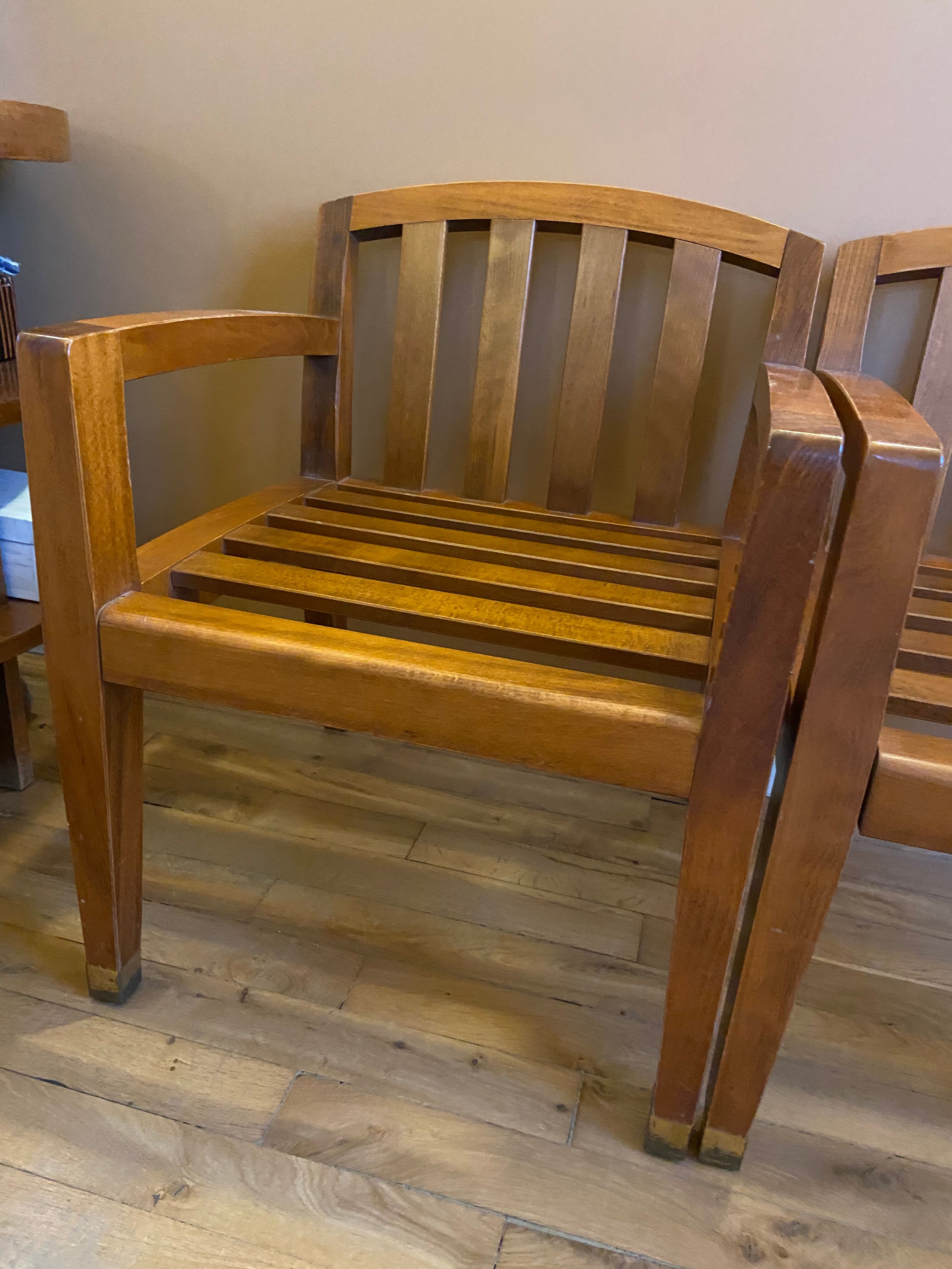 Pair of low armchairs