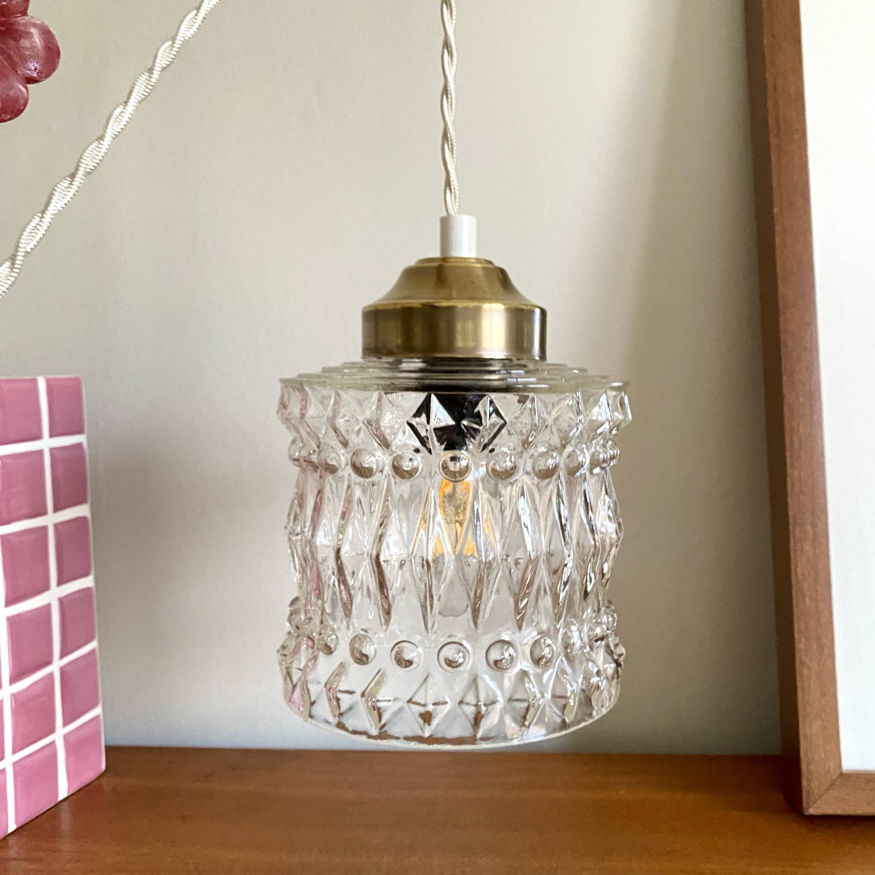 Lampe suspension baladeuse tulipe ancienne lampe appoint luminaire vintage LAMP-7377