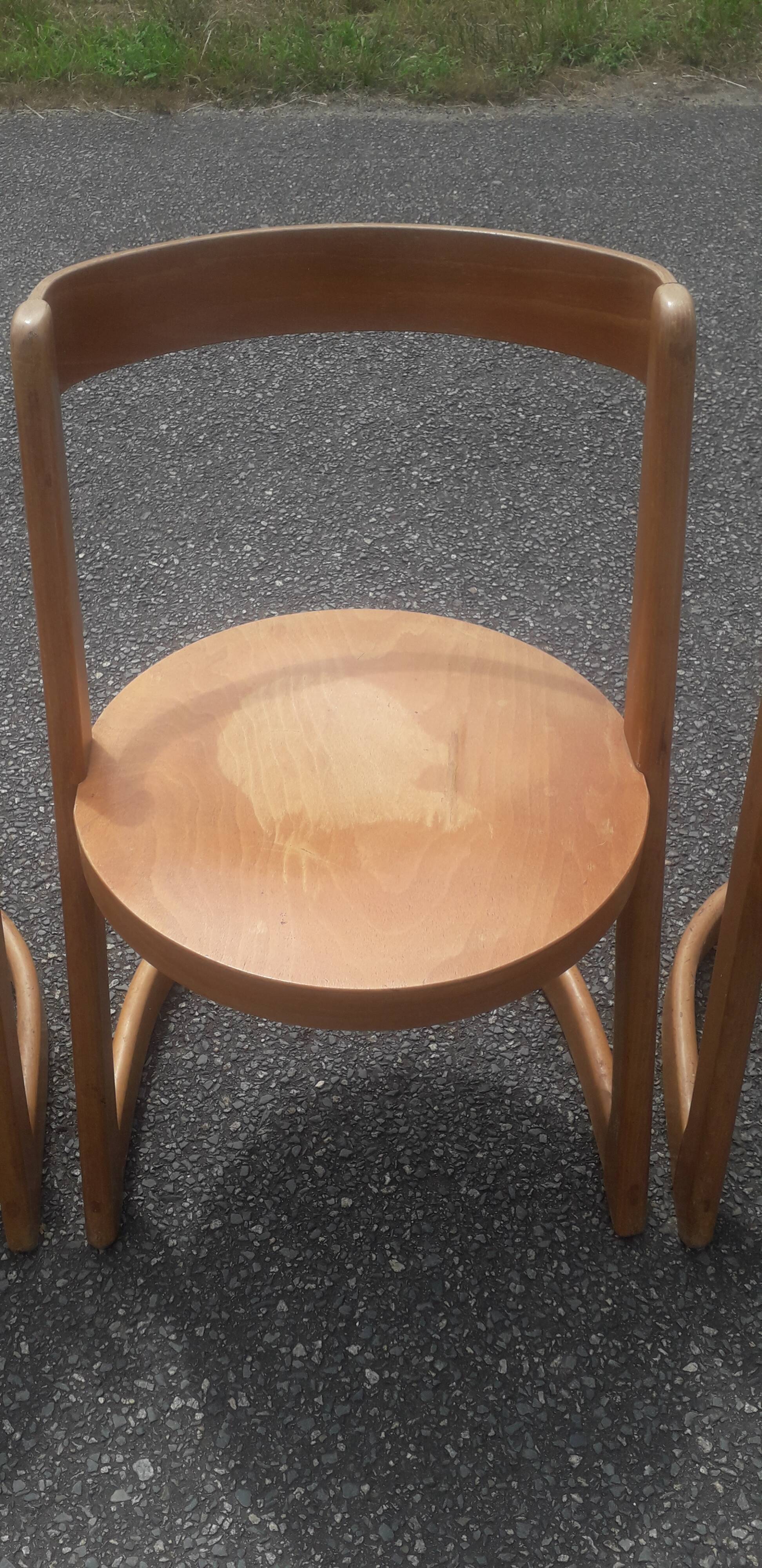 Suite de 6 chaises vintage Baumann modèle Halfa