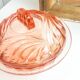Vintage pink glass art deco candy box 1950