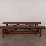 Pair of rustic benches 220 cm