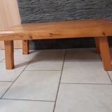 Coffee table pine feet compass vintage 70-80s