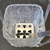 Hoya glacier glass ice bucket with tongs