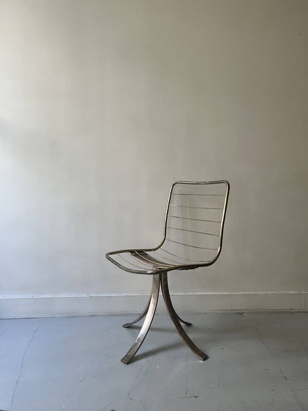 Chaise pivotante en métal pied tulipe, 1970
