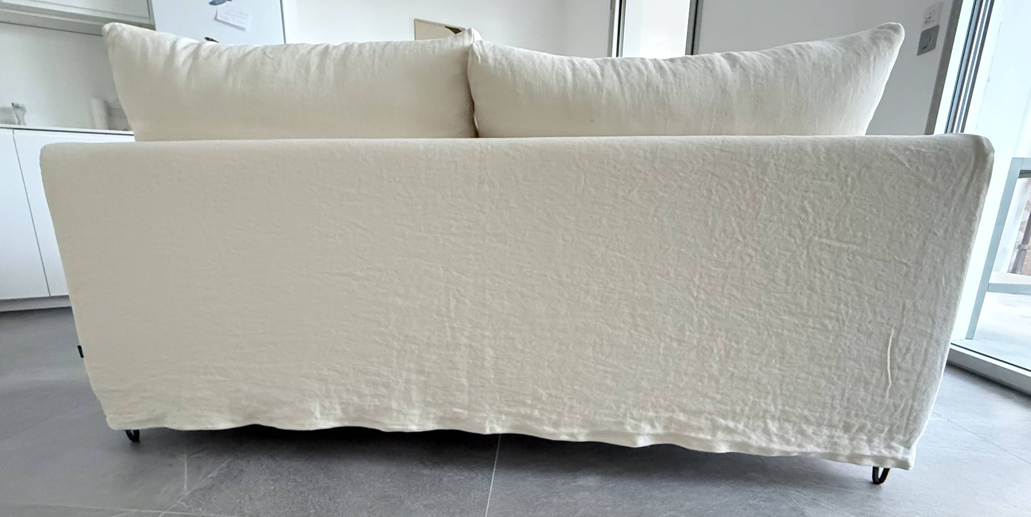 Ivory wild linen Adar caravan sofa