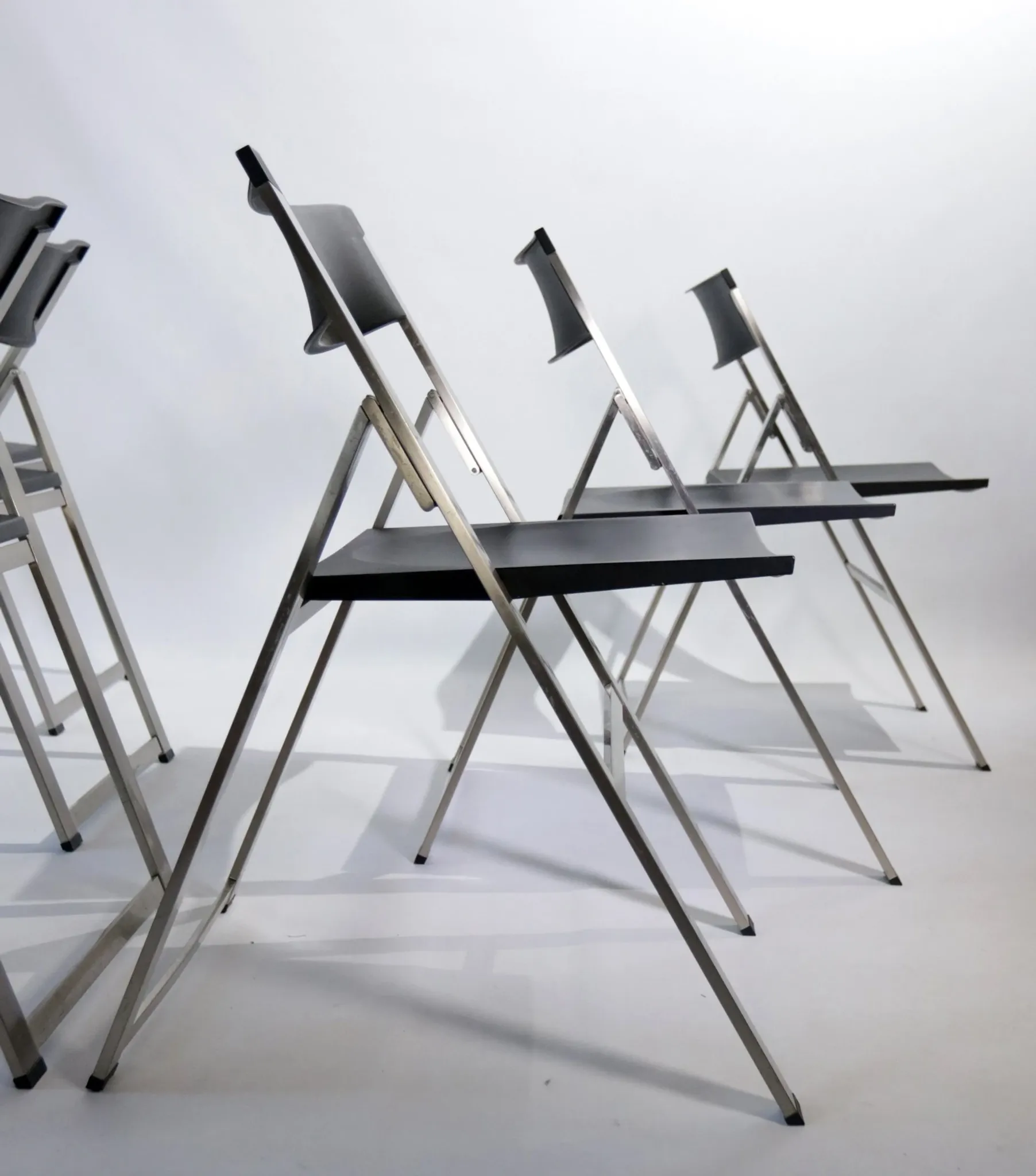Set of six P08 folding chairs by Justus Kolberg for Tecno, Italy