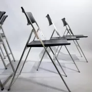 Set of six P08 folding chairs by Justus Kolberg for Tecno, Italy