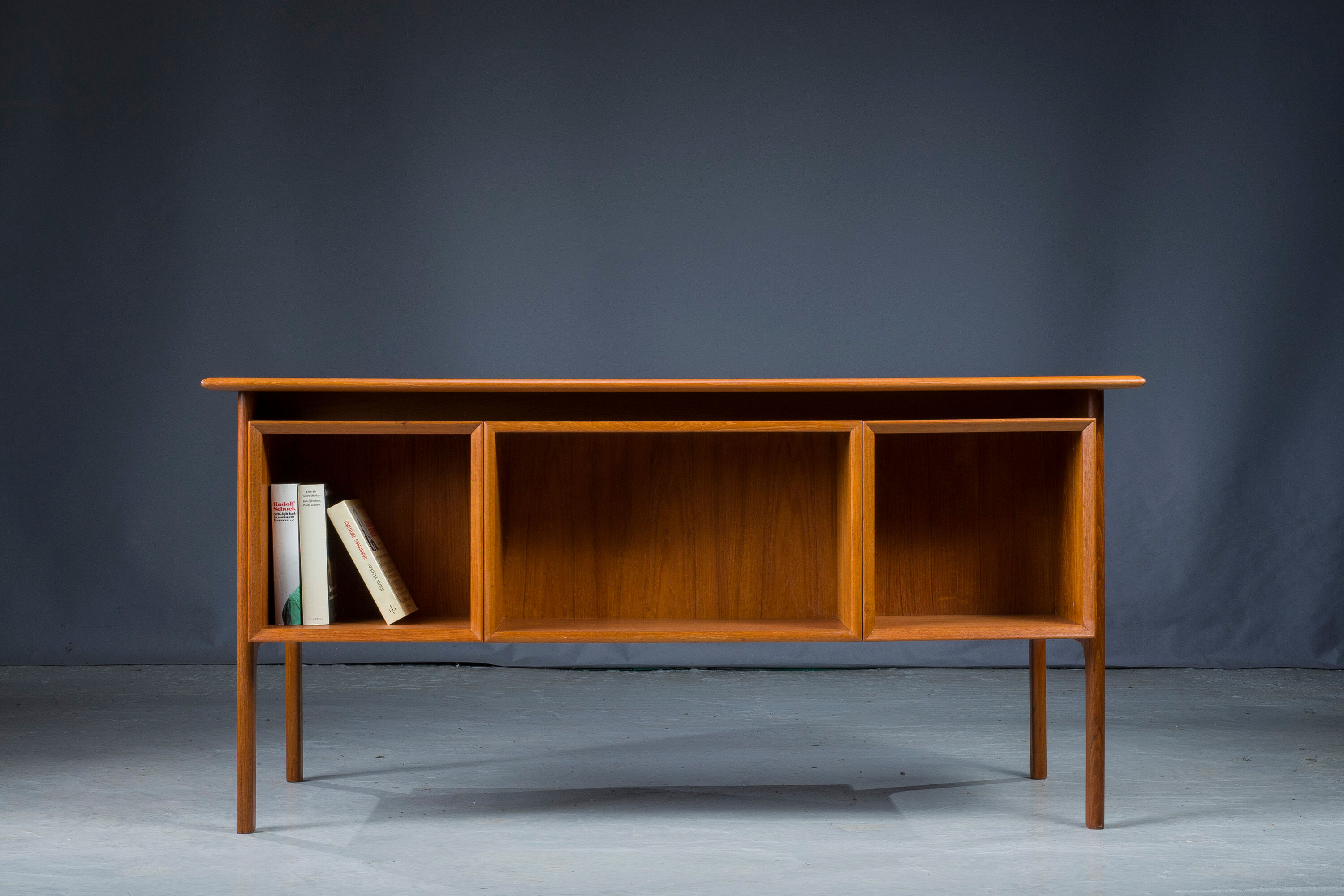Double-Sided Teak Desk to Arne Vodder from Brouer Møbelfabrik, Denmark, 1960s