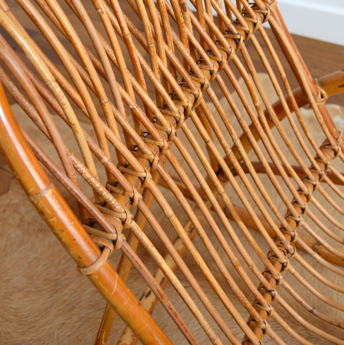 Rattan rocking chair Rohe Noordwolde 50s / 60s
