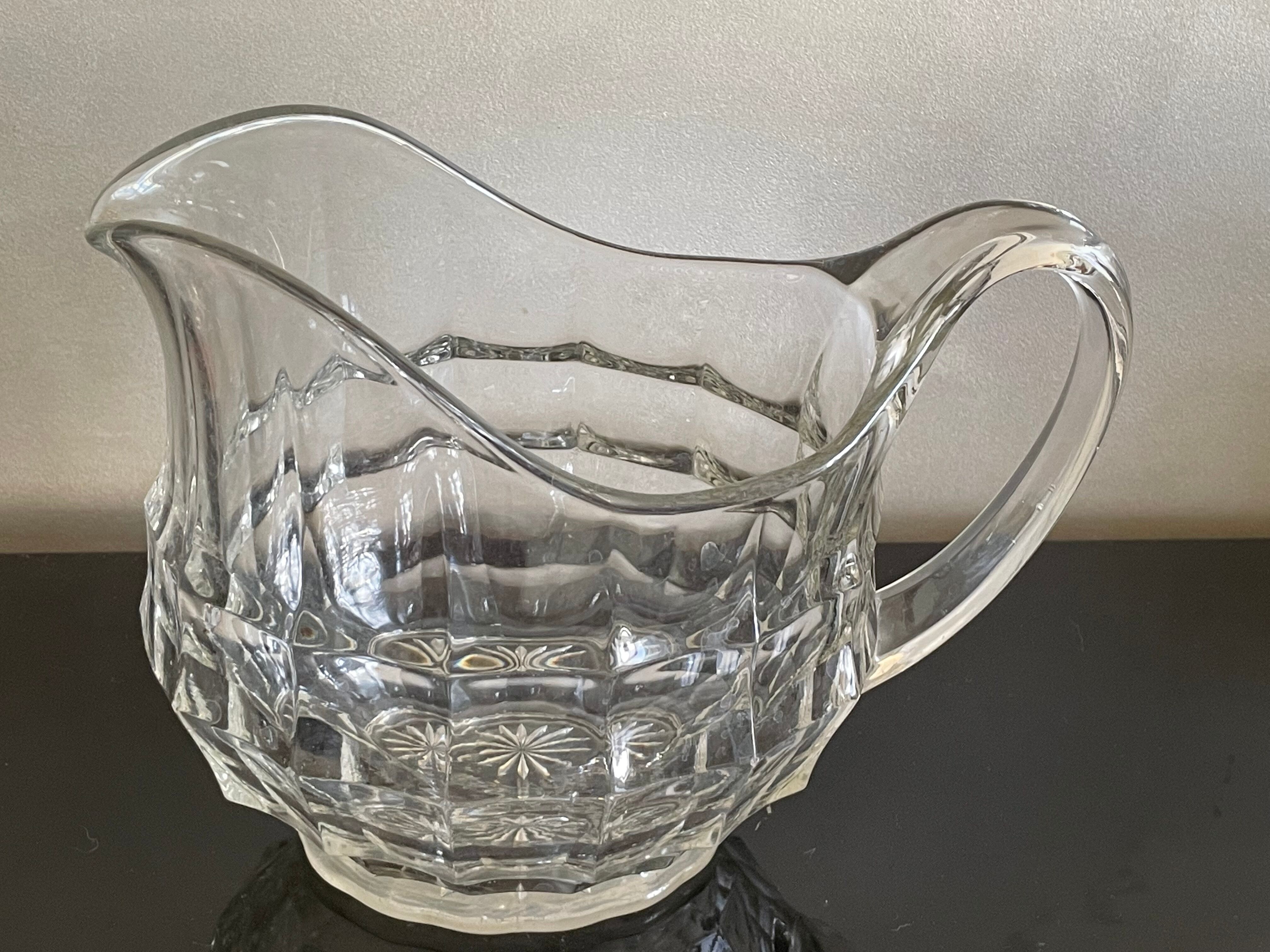 Pitcher, faceted molded glass