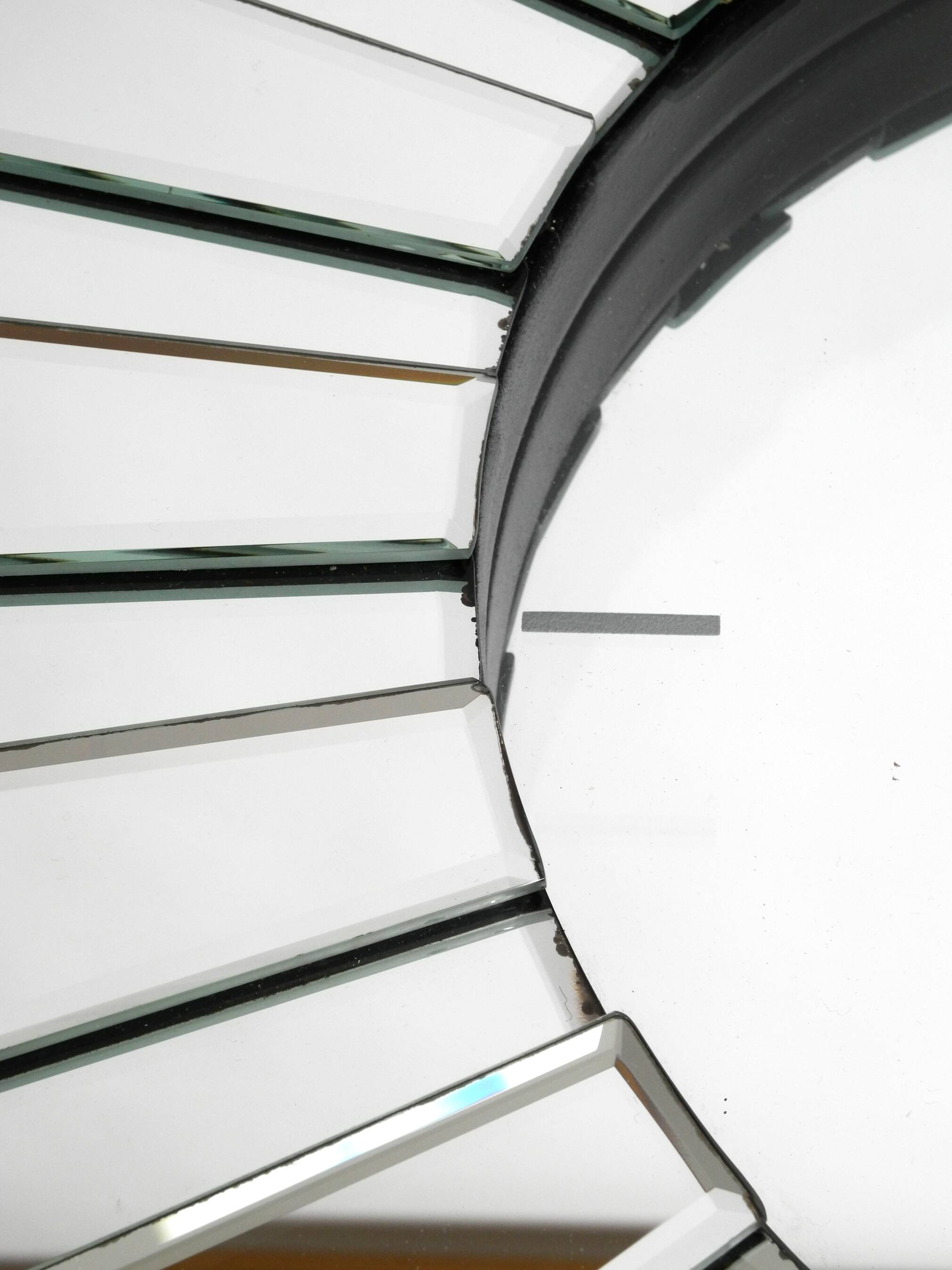 Gigantic rare heavy Sunburst mirror wall clock from the 1970s | Ø 70 cm