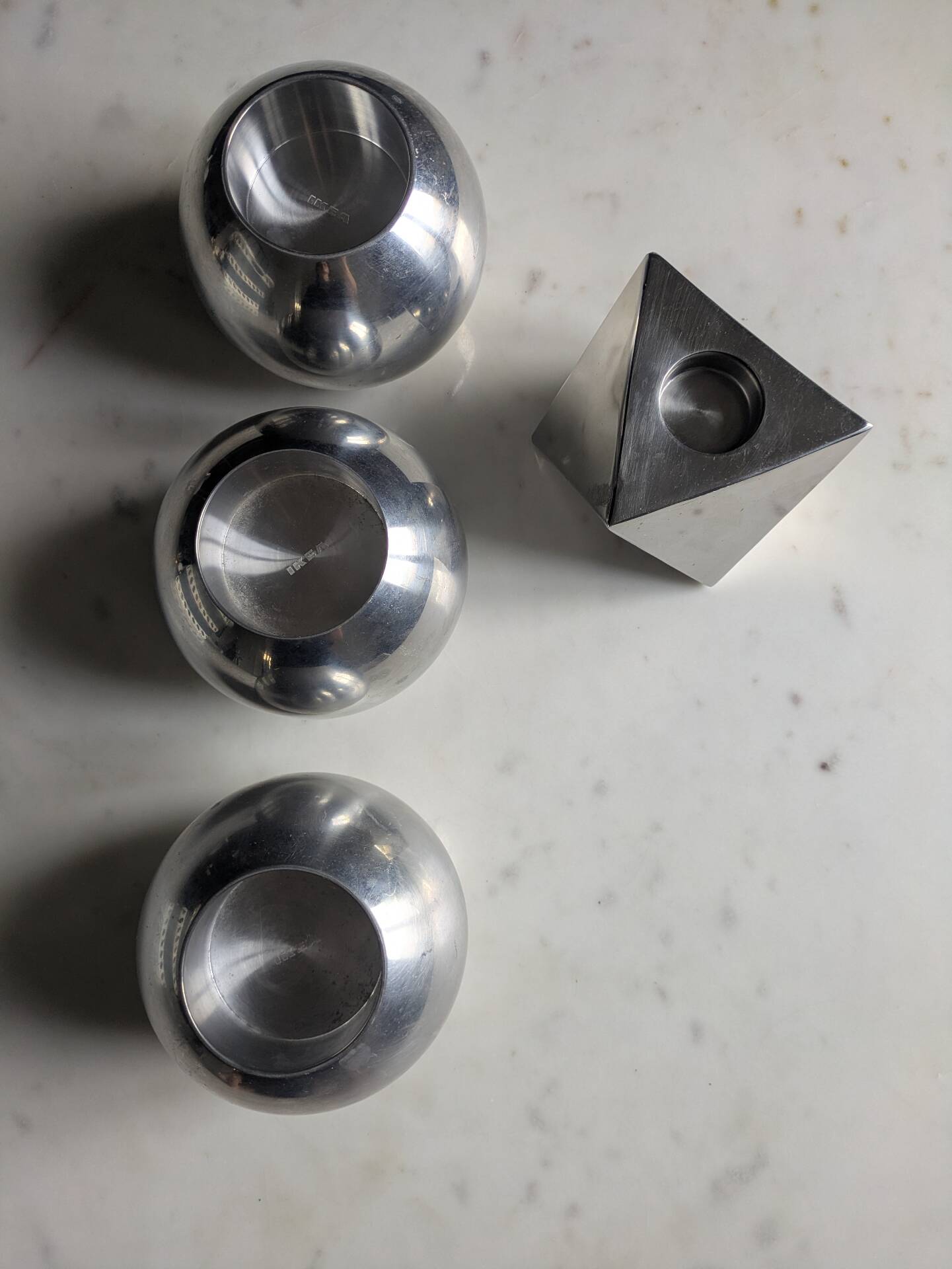 Set of vintage, collector and designer candle holders.
