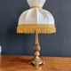 Vintage Gold Brass Table Lamp – Pleated Umbrella Style Lampshade