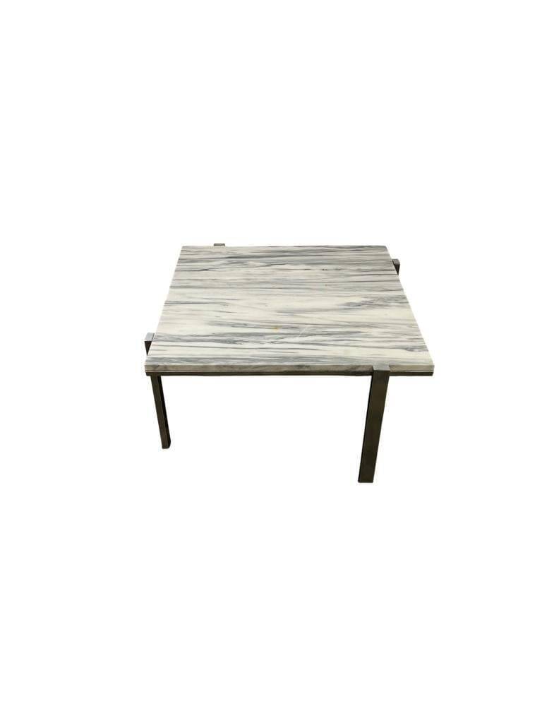 Vintage marble coffee table with chrome