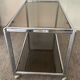Vintage coffee table 70s chrome and smoked glass