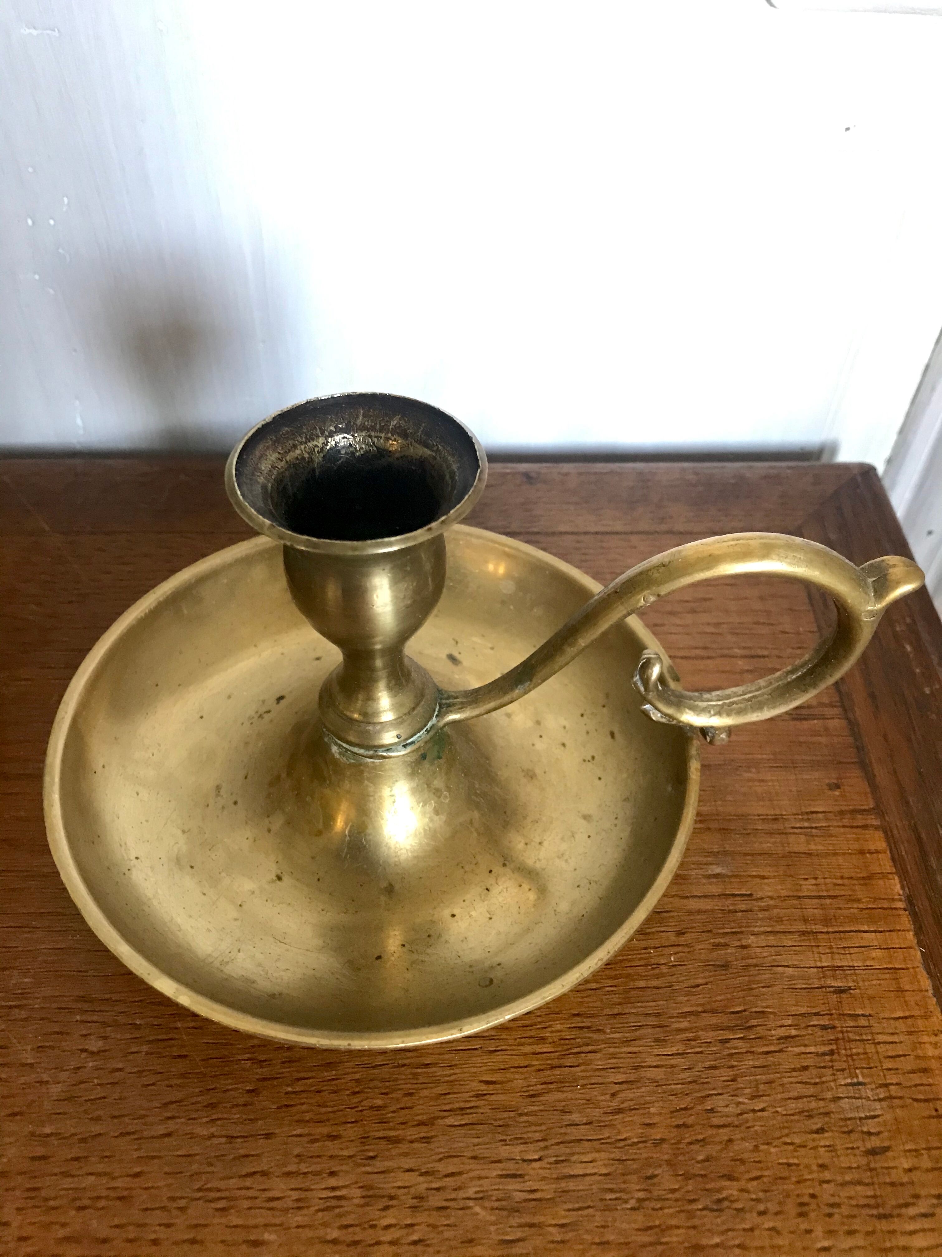 Pair of brass candlesticks