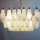 Vintage Italian chandelier - opaline Murano glass