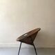 Fauteuil design en daim marron circle ballon de Lusch & Co, Allemagne 1970