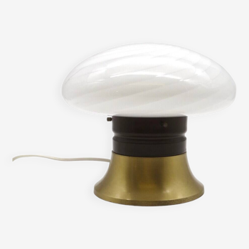 Lampe de bureau vintage en verre tourbillonnant de Murano champignon du milieu du siècle Italie 1950