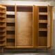 Scandinavian wardrobe 1960 honey color 4 doors L 205 cm