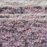 Handwoven recycled cotton rug - Pink and white