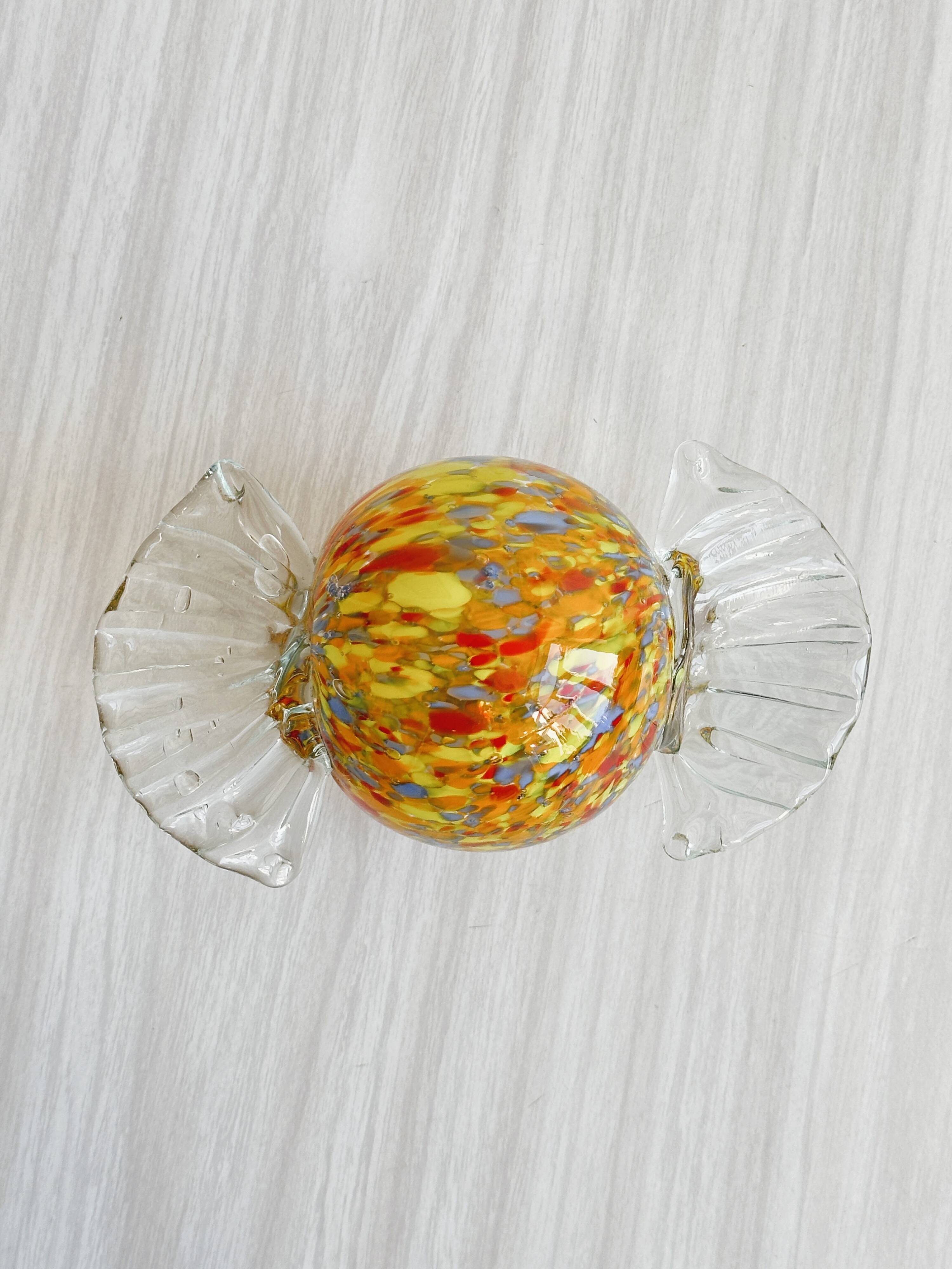 Blown glass paperweight - decorative glass candy.