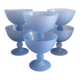 Set de 6 coupes à glace en verre bleu givré