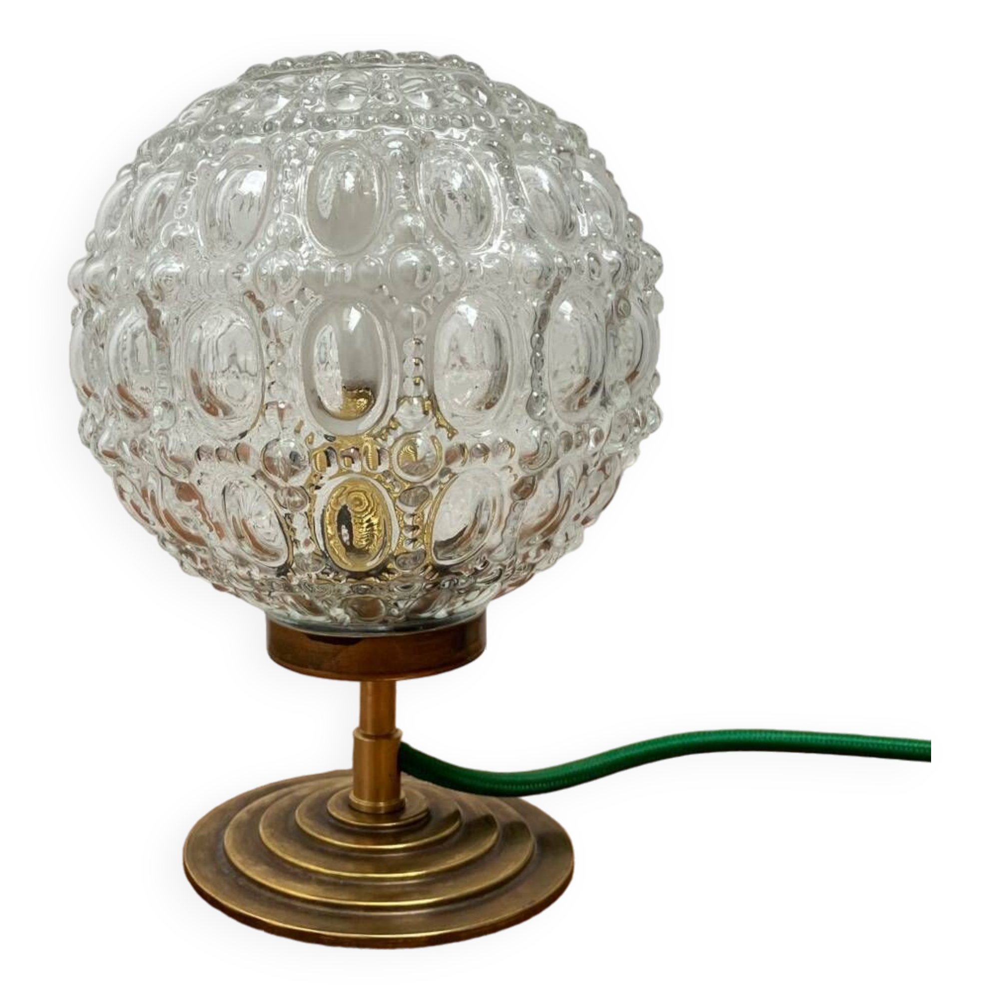 Vintage glass globe table lamp