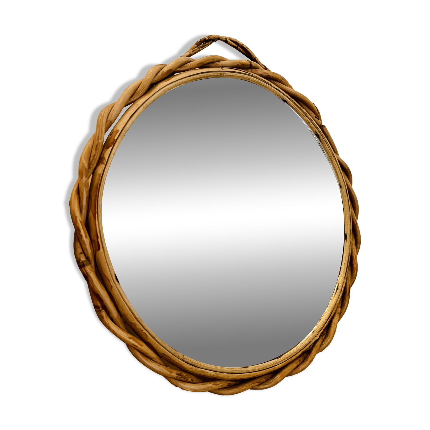 Vintage rattan mirror
