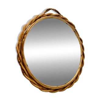 Vintage rattan mirror