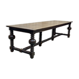 Oak monastery table with turned legs from the 1930s