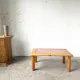 Scandinavian coffee table in solid pine and glass, 1970s