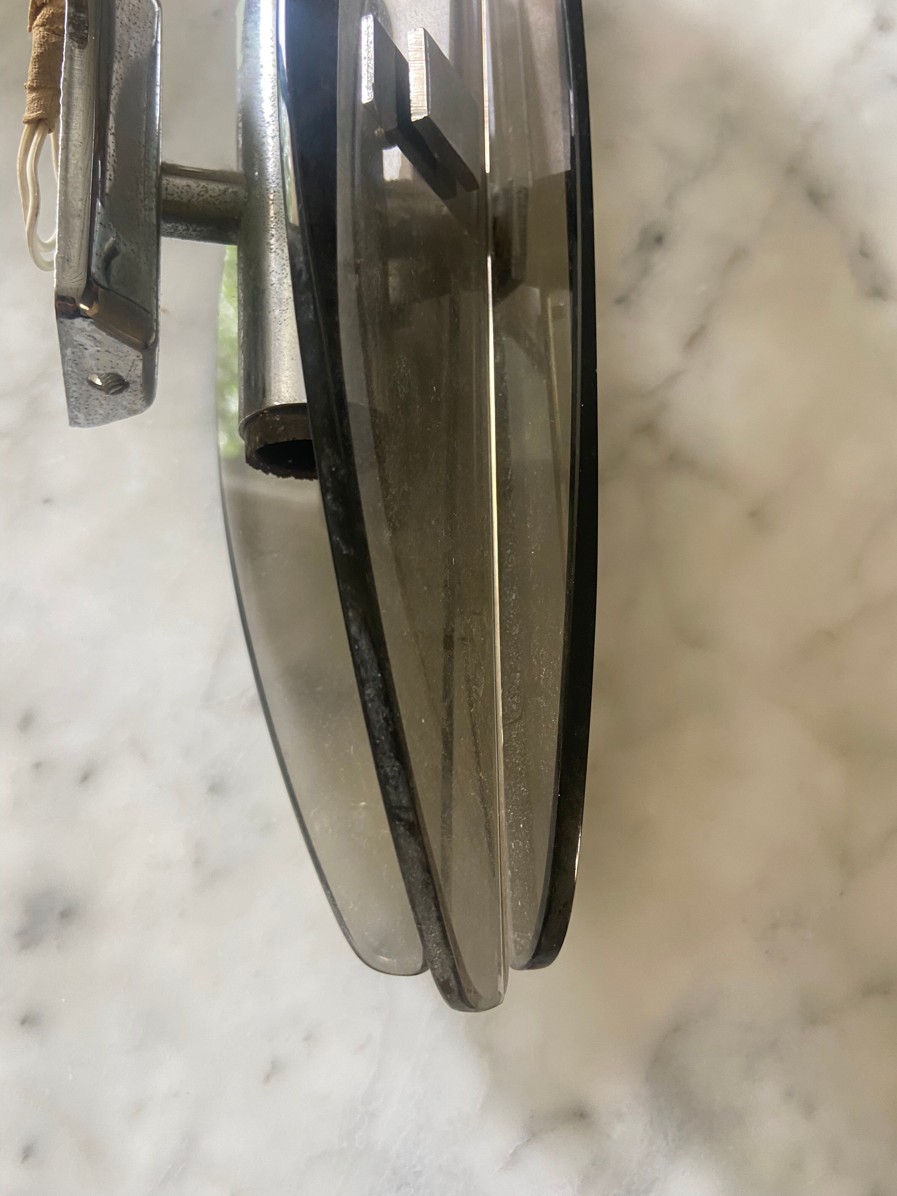 Vintage smoked glass wall lamp