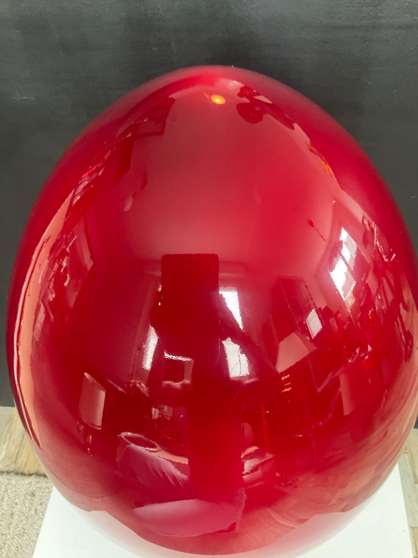 Flos red glass egg floor lamp 90s design